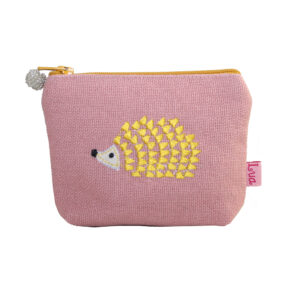 Mini Hedgehog Embroidered Purse - Blush Pink - 2 Variations