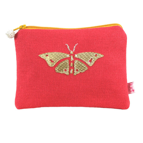 Gold Butterfly Purse - Coral