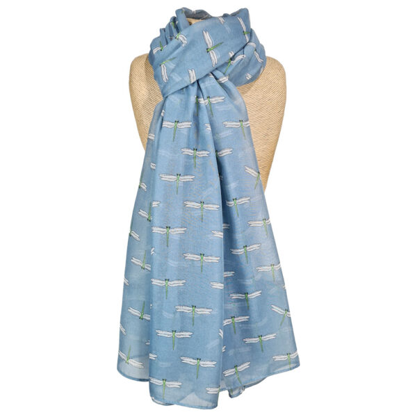 Dragonflies Scarf - Blue