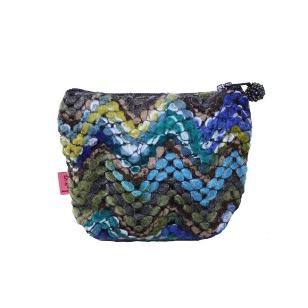 Mini Purse - Blue Chevron