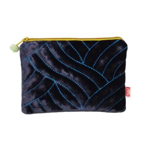 Quilted Stitch Purse - Velvet - Navy