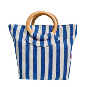 Round Handled Bag - Seaside Stripe - Blue