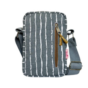 Cross Body Pouch Bag - Grey Stripe