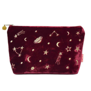 Velvet Moons and Stars Cosmetic Bag - Red