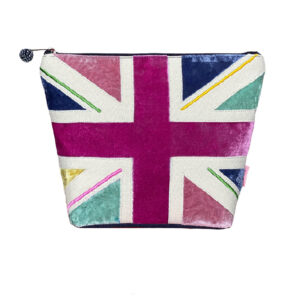 Velvet Union Jack Cosmetic Bag - Colourful
