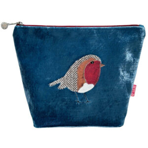 Velvet Robin Cosmetic Bag - Blue
