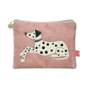 Velvet Dalmatian Purse - Dusky pink