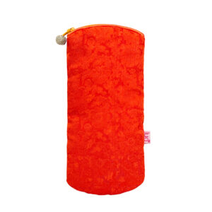 Silk mix Glasses Purse - Orange