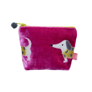 Sausage Dog Mini Purse - Velvet - Pink