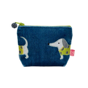 Sausage Dog Mini Purse - Velvet - Teal