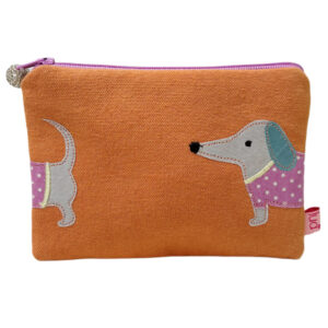 Sausage Dog Wrap-Around Purse - Orange/lilac