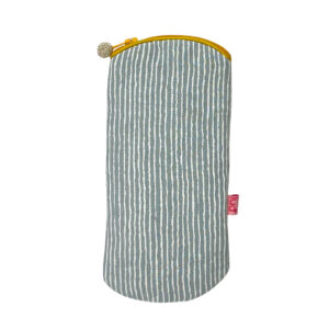 Pale Grey Stripe Glasses Purse