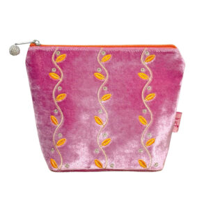 Leafy Small Cosmetic Bag - Pink