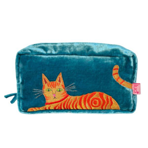 Cat Make Up Bag - Teal/Ginger
