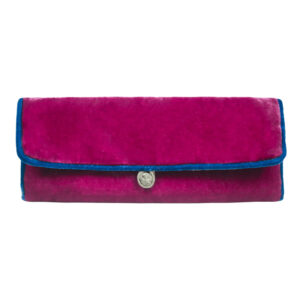 Velvet Jewellery Roll - Hot Pink