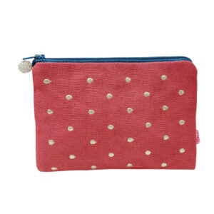 Embroidered Dotty Purse - Terracotta
