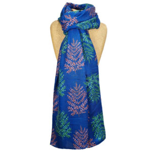 Lovely Leaves Scarf - Royal Blue