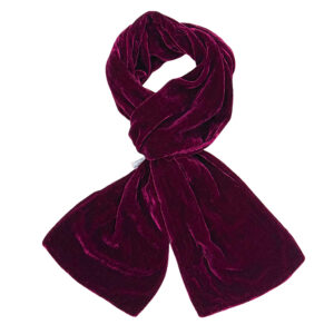 Silk Velvet Scarf - Plum