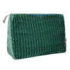 Large Velvet Cosmetic Purse - Marine Green