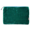 Large Velvet Cosmetic Purse - Marine Green - Image 2