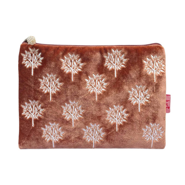 Large Velvet Tree Purse - Tawny
