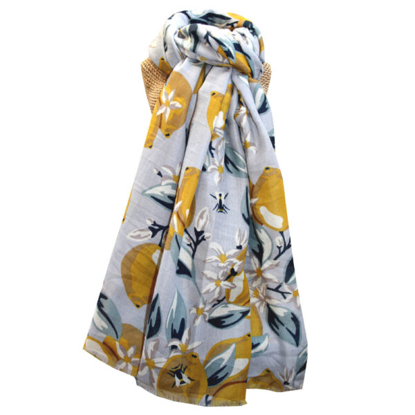 Lemons Scarf - Grey