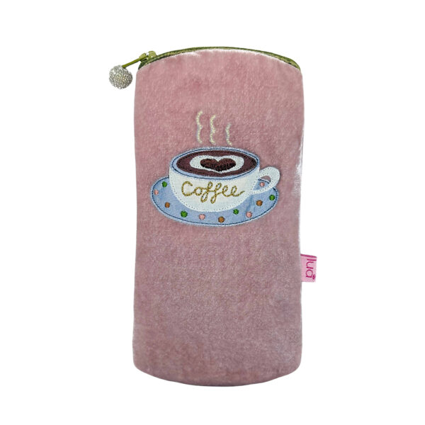 Velvet Coffee Glasses Purse - Dusky Pink