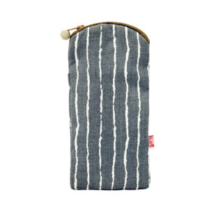 Zipped Glasses Purse - Wide Grey Stripe