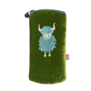 Highland Cow Glasses Purse - Velvet