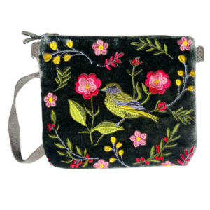 Greenfinch and Flower Cross Body Bag