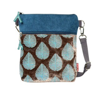 Leaf Cross Body Purse -Velvet/Corduroy