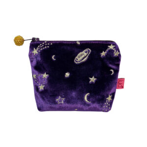 Moon and Stars Mini Purse - Velvet - Purple