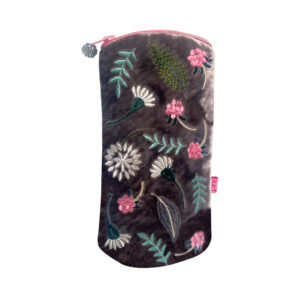 Folk Flowers Glasses Purse - Mink