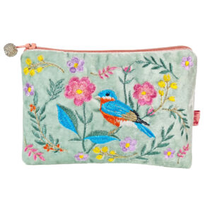 Bird and Flower Purse - Mint