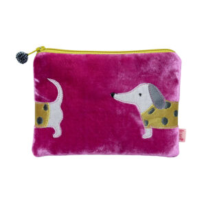 Sausage Dog Purse - Velvet - Pink