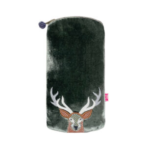 Stag Glasses Purse - Sage green