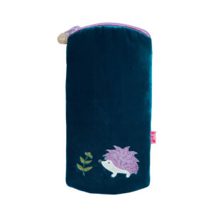 Velvet Hedgehog Glasses Purse - Dark Turquoise
