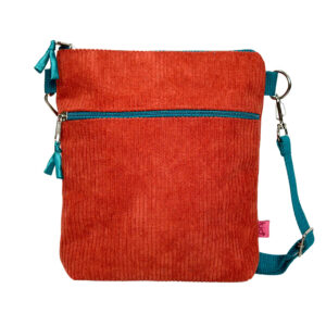 Corduroy Cross Body Purse - Orange