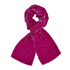 Silk Velvet Scarf - Raspberry