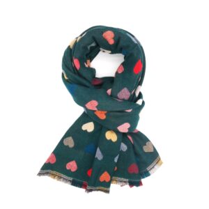 Hearts Scarf - Teal