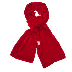 Silk Velvet Scarf - Red