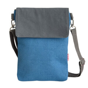 Canvas Cross Body Bag with Flap - Aqua