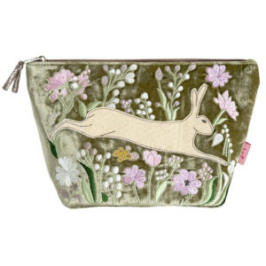 Velvet Leaping Hare Cosmetic Bag