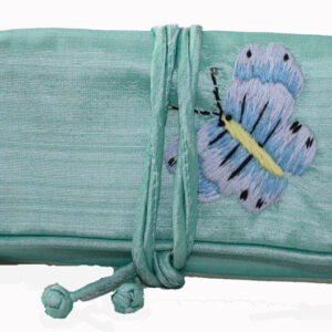Mini Butterfly Jewellery Roll - Aqua