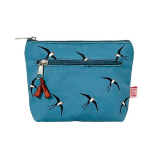 2 Zip Purse - Pale Blue Swallow