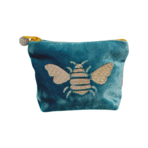 Velvet Bee Mini Purse - Teal