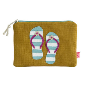 Canvas Flip Flop Purse - Cumin
