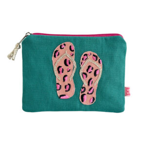Canvas Flip Flop Purse - Marine Green
