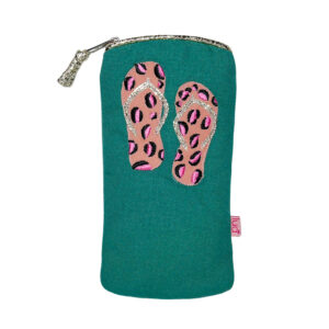 Canvas Flip Flop Glasses Purse - Marine Green