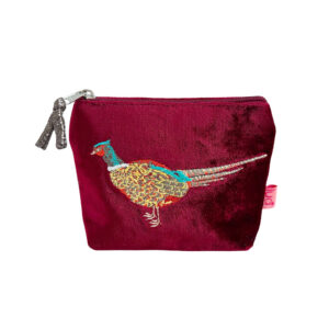 Velvet Pheasant Mini Purse - Dark Red
